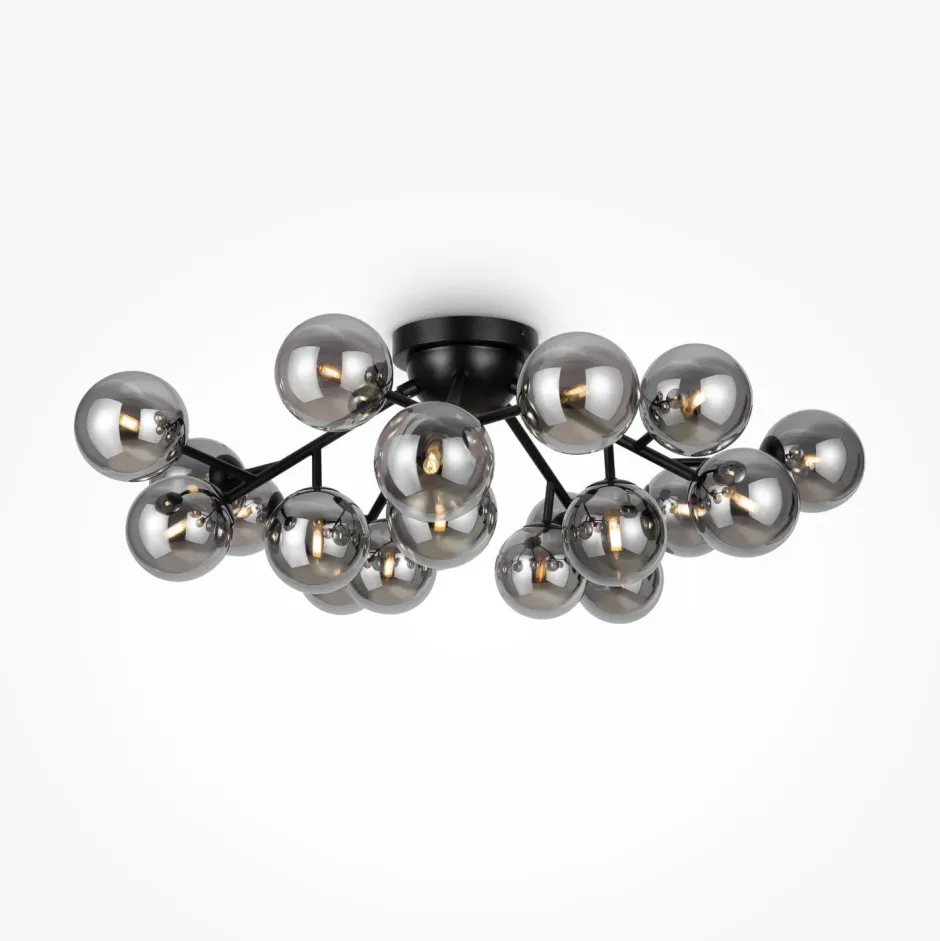 Deckenleuchten|Badezimmer Lampe*Maytoni Deckenleuchte Metall Rauchglas B: 75 cm G9 Kugel Schirm