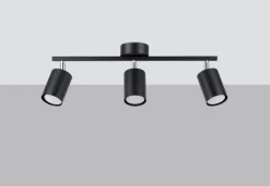 Sollux Deckenleuchte Metall schwenkbar 3-flammig Schwarz< Deckenleuchten|Flurlampen