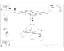 Sollux Deckenleuchte Metall schwenkbar 3-flammig Schwarz< Deckenleuchten|Flurlampen