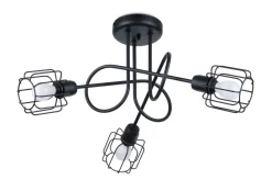 Sollux Deckenleuchte Metall Schwarz 3-flammig E14 Draht Schirm< Deckenleuchten|Flurlampen