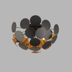 Searchlight Deckenleuchte Metall Schwarz Gold Ø 52 cm 3x E14 Modern< Deckenleuchten|Flurlampen