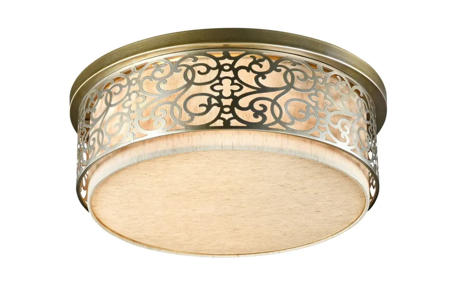 Maytoni Deckenleuchte Metall Stoff D: 50 cm rund E27 Klassisch< Deckenleuchten|Flurlampen