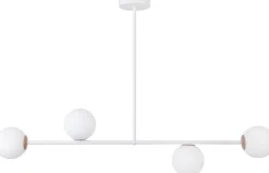 Sigma Deckenleuchte Metall Weiß Glas G9 L:68 cm blendarm< Deckenleuchten|Kugellampen