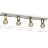 Deckenleuchten|Bürolampen*Luminex Deckenleuchte Metall Weiß Gold L:75 cm E27 Industrial