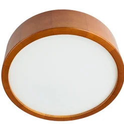 Lamkur Deckenleuchte mit Holz Zimmerlampe Wohnzimmer rund< Holzlampen|Moderne Lampen