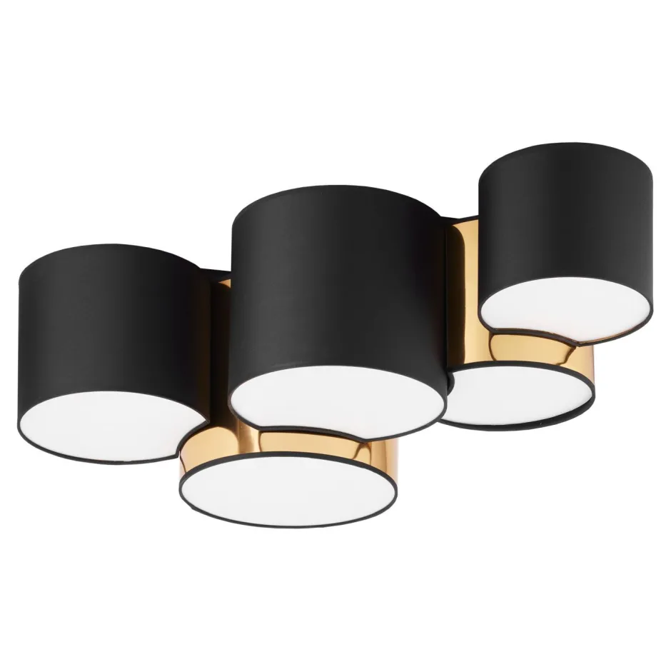 Deckenleuchten|Bürolampen*TK Lighting Deckenleuchte Modern 5-flammig Schwarz Gold blendarm E27