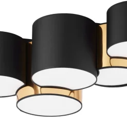 Deckenleuchten|Bürolampen*TK Lighting Deckenleuchte Modern 5-flammig Schwarz Gold blendarm E27