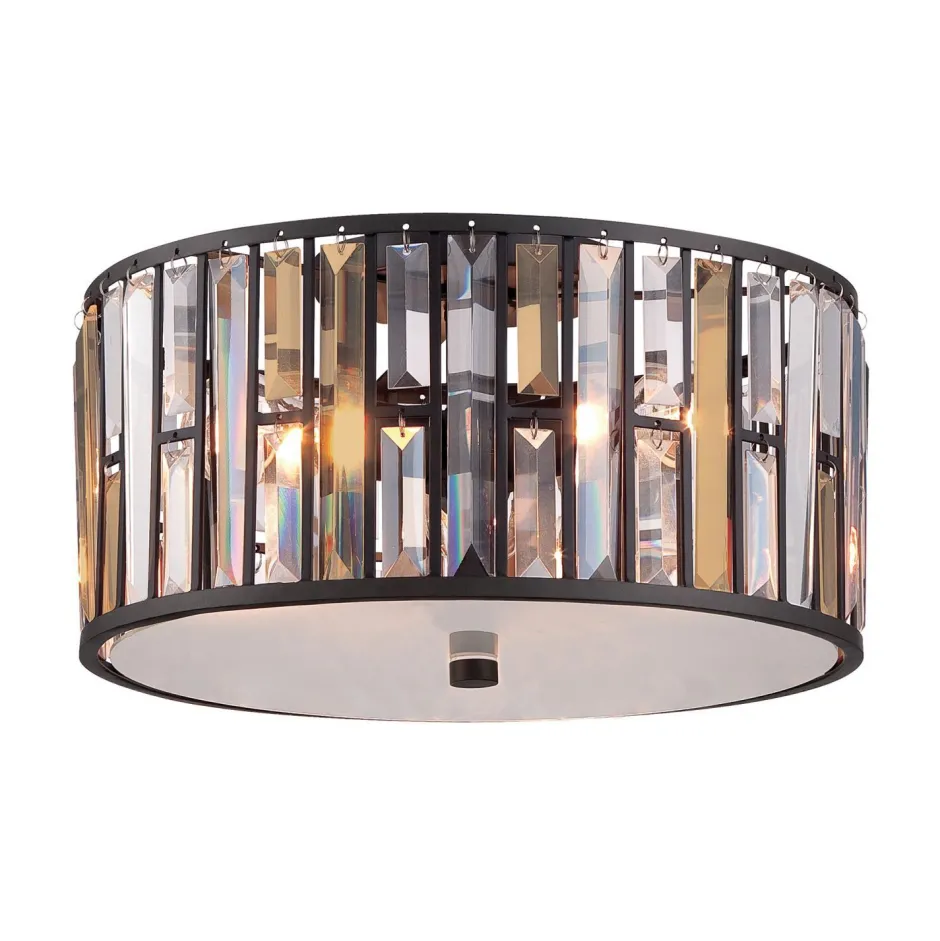 Deckenleuchten|Flurlampen*Elstead Deckenleuchte PRISM Silber Ø42cm Jugendstil Lampe