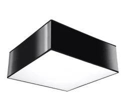 Wohnzimmerlampen|Moderne Lampen*Sollux Deckenleuchte quadratisch 25 cm breit flach Schwarz