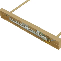 Glaslampen|Metall Lampen*Novecento Deckenleuchte Rauchglas Metall 87 cm lang Creme Gold 10x G9