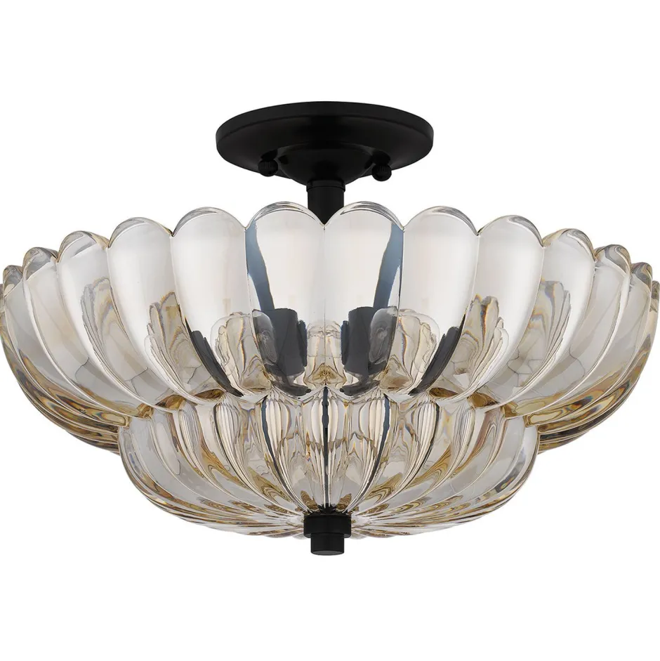 Elstead Deckenleuchte Rauchglas rund Ø 39,5 cm 4x E14< Deckenleuchten|Flurlampen