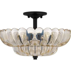 Elstead Deckenleuchte Rauchglas rund Ø 39,5 cm 4x E14< Deckenleuchten|Flurlampen