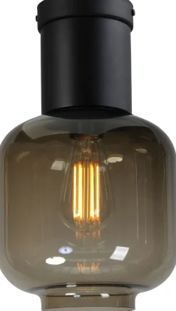 Deckenleuchten|Glaslampen*Masterlight Deckenleuchte Rauchglas Schwarz Ø 20 cm E27 klein