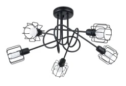 Sollux Deckenleuchte Retro Metall Schwarz starr TISTA< Deckenleuchten|Flurlampen