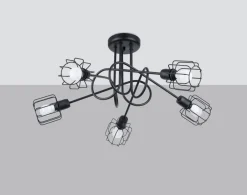 Sollux Deckenleuchte Retro Metall Schwarz starr TISTA< Deckenleuchten|Flurlampen