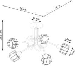 Sollux Deckenleuchte Retro Metall Schwarz starr TISTA< Deckenleuchten|Flurlampen
