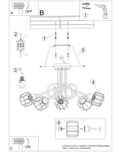 Sollux Deckenleuchte Retro Metall Schwarz starr TISTA< Deckenleuchten|Flurlampen