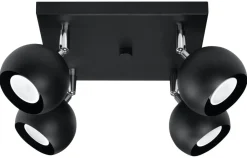 Deckenleuchten|Flurlampen*Sollux Deckenleuchte Retro Schwarz GU10 FAVONIA Wohnzimmer