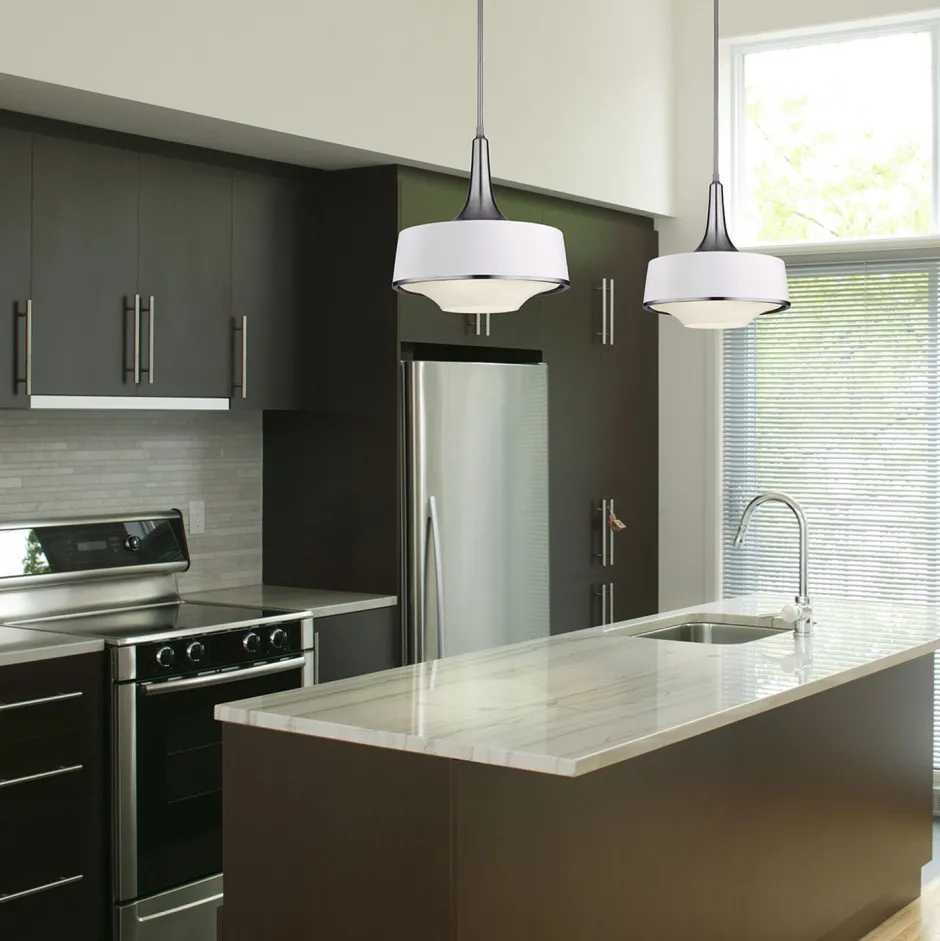 Elstead Deckenleuchte Retro Weiß blendarm Metall Glas TELVILA< Deckenleuchten|Esszimmer Lampen