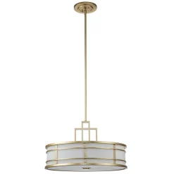 Elstead Deckenleuchte röhenverstellbar 3x E27 Creme Messing< Wohnzimmerlampen|Glaslampen