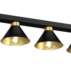 Deckenleuchten|Flurlampen*Luminex Deckenleuchte RIAN Metall 5-flammig Schwarz Gold