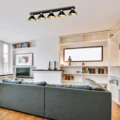 Deckenleuchten|Flurlampen*Luminex Deckenleuchte RIAN Metall 5-flammig Schwarz Gold