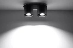 Sollux Deckenleuchte RODA in Schwarz 2-flmg< Deckenleuchten|Flurlampen