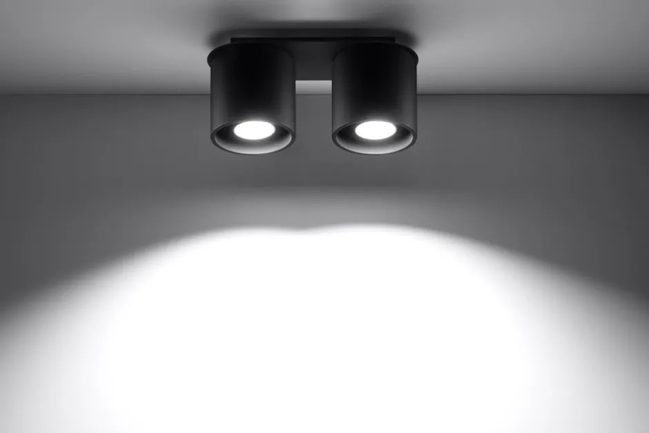 Sollux Deckenleuchte RODA in Schwarz 2-flmg< Deckenleuchten|Flurlampen