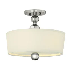 Deckenleuchten|Wohnzimmerlampen*Elstead Deckenleuchte ROMINA in Nickel 3-flmg Ø38cm Lampe