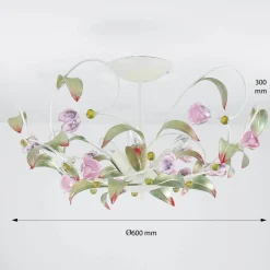 Florale Lampen|Wohnzimmerlampen*Luminex Deckenleuchte ROSE Ø64cm 3-flmg
