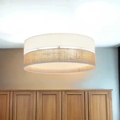 Deckenleuchten|Flurlampen*TK Lighting Deckenleuchte rund Ø 45 cm Boho Style 3x E27 Stoff Jute