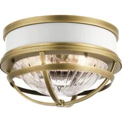 Elstead Deckenleuchte rund Ø 30,5 cm Metall Riffelglas 2x E27< Deckenleuchten|Badezimmer Lampe