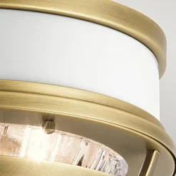 Elstead Deckenleuchte rund Ø 30,5 cm Metall Riffelglas 2x E27< Deckenleuchten|Badezimmer Lampe