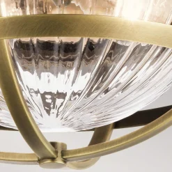 Elstead Deckenleuchte rund Ø 30,5 cm Metall Riffelglas 2x E27< Deckenleuchten|Badezimmer Lampe