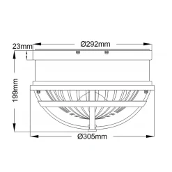 Elstead Deckenleuchte rund Ø 30,5 cm Metall Riffelglas 2x E27< Deckenleuchten|Badezimmer Lampe