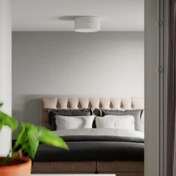 Deckenleuchten|Flurlampen*By Rydéns Deckenleuchte rund Ø 40 cm Weiß E27 Metall Stoff blendarm