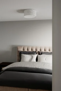 Deckenleuchten|Flurlampen*By Rydéns Deckenleuchte rund Ø 40 cm Weiß E27 Metall Stoff blendarm