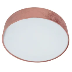 Searchlight Deckenleuchte rund Ø 50cm H: 10cm Rosa Samt Schirm 3x E27< Wohnzimmerlampen|Schlafzimmer Lampen