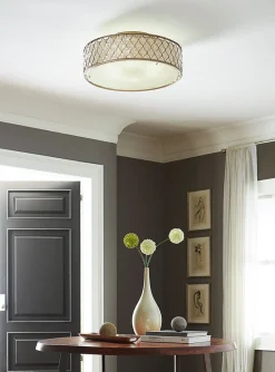 Deckenleuchten|Flurlampen*Elstead Deckenleuchte rund 76 cm in Silber Metall Kristall