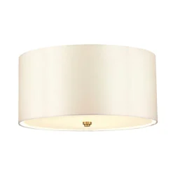 Elstead Deckenleuchte rund 46 cm Stoff in Creme Messing< Deckenleuchten|Flurlampen