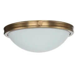 Elstead Deckenleuchte rund blendarm in Messing Weiß Wohnzimmer< Glaslampen|Designerlampen