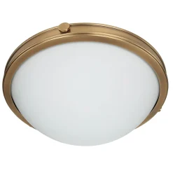 Elstead Deckenleuchte rund blendarm in Messing Weiß Wohnzimmer< Glaslampen|Designerlampen