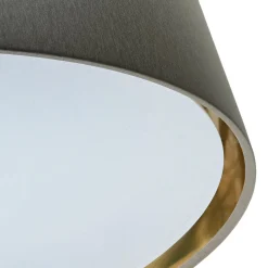 TK Lighting Deckenleuchte rund für 4x E27 Stoff in Beige Gold< Stofflampen|Moderne Lampen
