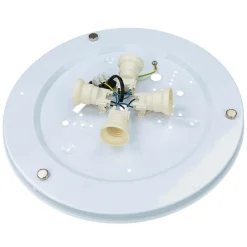 TK Lighting Deckenleuchte rund für 4x E27 Stoff in Beige Gold< Stofflampen|Moderne Lampen