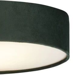 Deckenleuchten|Flurlampen*Searchlight Deckenleuchte Samt Schirm rund Ø 50cm H: 10cm Grün 3x E27