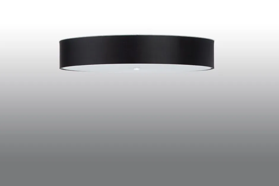 Stofflampen|Moderne Lampen*Sollux Deckenleuchte Schwarz Ø 80 cm rund Stoff Glas 6x E27