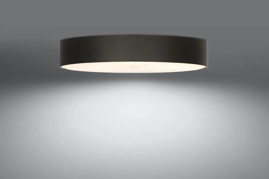 Stofflampen|Moderne Lampen*Sollux Deckenleuchte Schwarz Ø 80 cm rund Stoff Glas 6x E27
