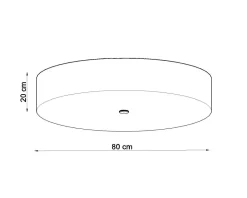 Stofflampen|Moderne Lampen*Sollux Deckenleuchte Schwarz Ø 80 cm rund Stoff Glas 6x E27