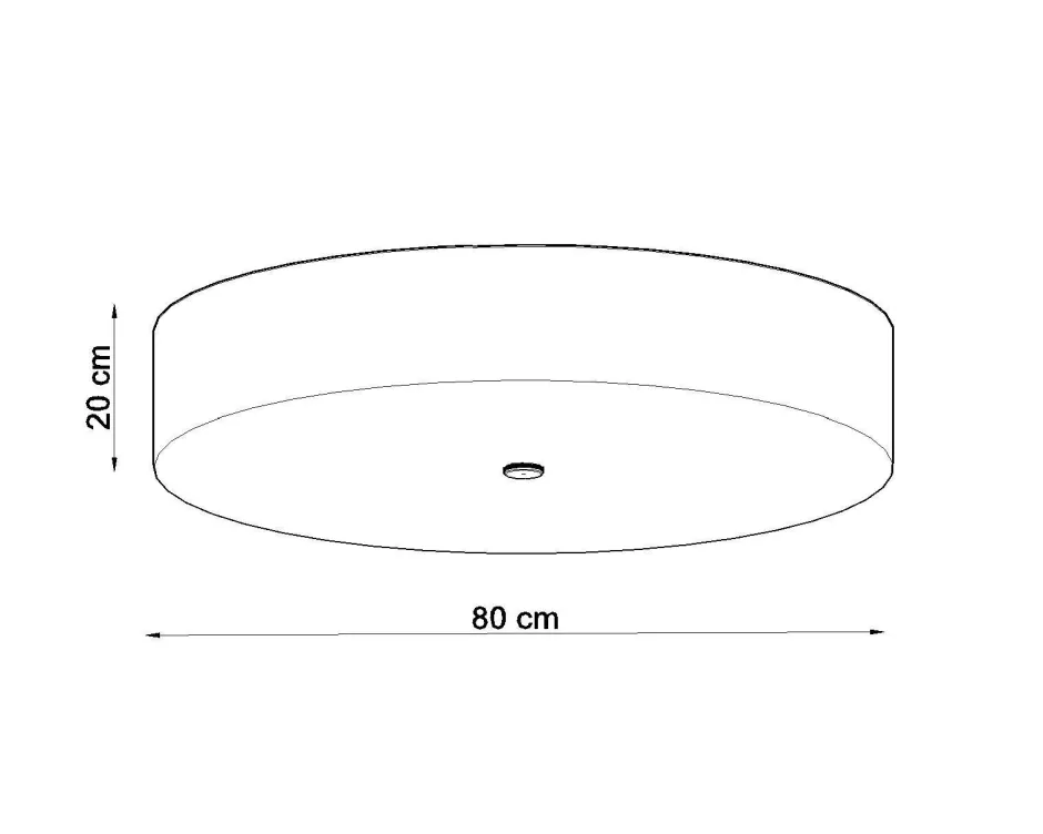 Stofflampen|Moderne Lampen*Sollux Deckenleuchte Schwarz Ø 80 cm rund Stoff Glas 6x E27