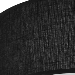 Deckenleuchten|Flurlampen*Lamkur Deckenleuchte Schwarz Ø 35 cm rund flach Stoff blendarm E27